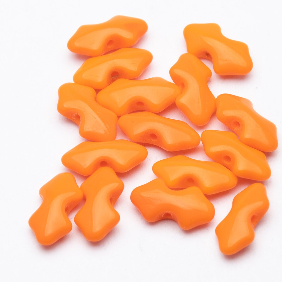 Vintage German Glass Beads Naranja Pajarita 15x10mm 15pcs Etsy España