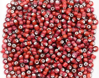 Antique Venetian White Heart Beads 9/0 Rose 15g 11006004