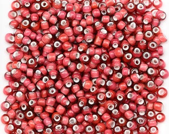 Antique Venetian White Heart Beads 8/0 Light Rose 15g 11005004