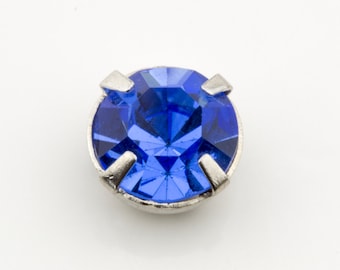 vintage Swarovski Sapphire 39ss (8mm) Strass Chantons w / Prong Setting Crystal Sew On 2pcs pour la fabrication de bijoux 30099003