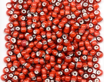 Antique Venetian White Heart Beads 7/0 Light Rose 15g 11004004