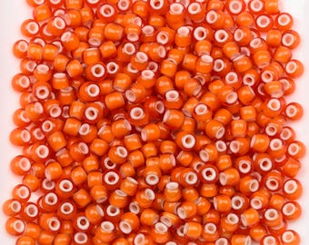 Vintage French White Heart Beads 7/0 Light Orange 15g 11004009