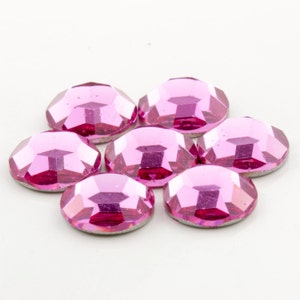 Vintage ss40 Swarovski ROSE 12pcs Art. 2000; 8 Faceted Flatback Crystal Rhinestones Foil Back No-Hotfix (8.50mm) 30011004