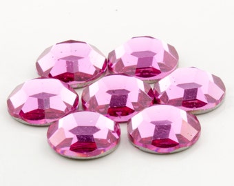 Vintage SS40 Swarovski ROSE 12 piezas Art. 2000; 8 cristales facetados con base plana, laminados, sin fijación por calor (8,50 mm) 30011004