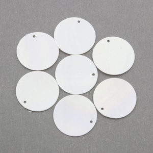 15mm WHITE IRIS Flat Round Vintage Sequins Pillettes 100pcs 80302001