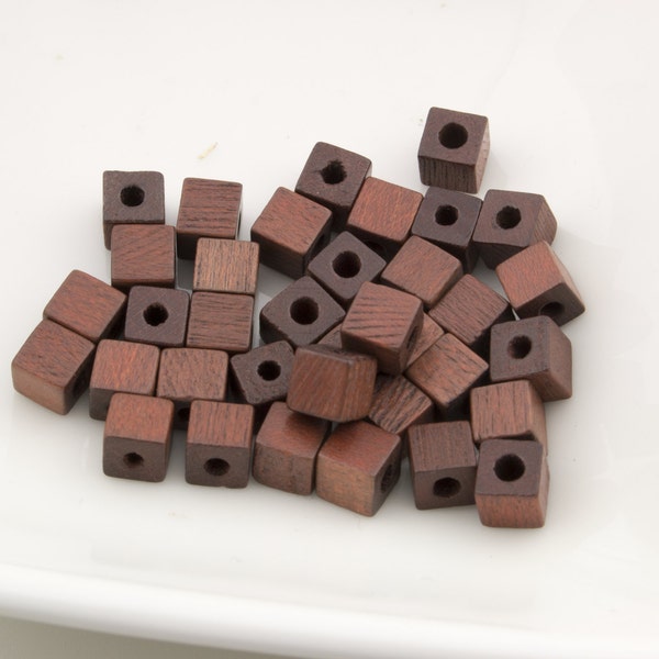 Vintage Small Cube Natural Wood Beads 5mm 36pcs for Jewelry and Crafts 10208002