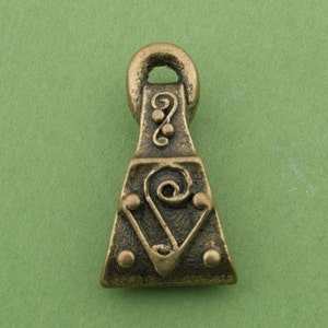 Vintage Gold Tone Acrylic Focal Pendant Charm Zipper Pull Motif 45x25mm 1pc for Necklace and Craft 10514003