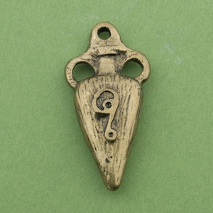 Vintage Gold Tone Acrylic Focal Pendant Charm Water Jar Motif 55x25mm 1pc for Necklace and Craft 10514004