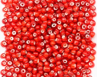 Antique Venetian White Heart Beads 8/0 Cherry #1 15g 11005001