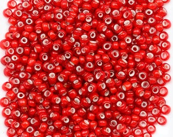 Antique Venetian White Heart Beads 9/0 Cherry 15g 11006001