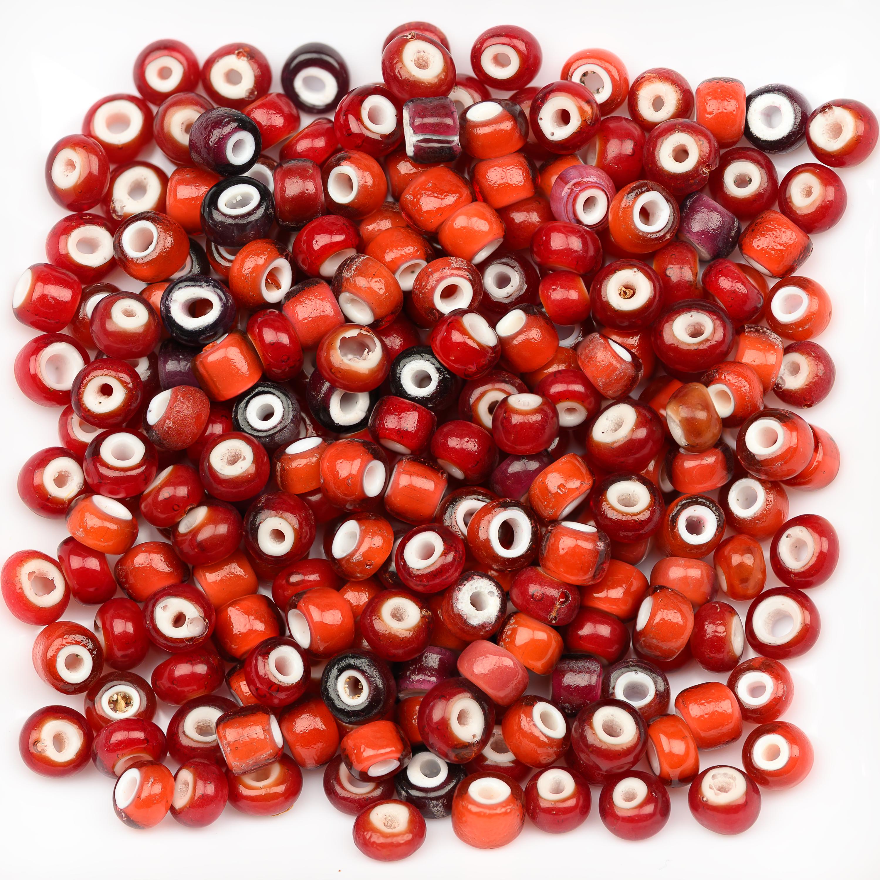 Antique Venetian White Heart Beads 7/0 Red Mix 15g 11004007 - Etsy