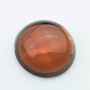 Vintage Lucite Cabochon Clear Brown Round Domed Silver Foiled Back 20mm 6pcs 20102002