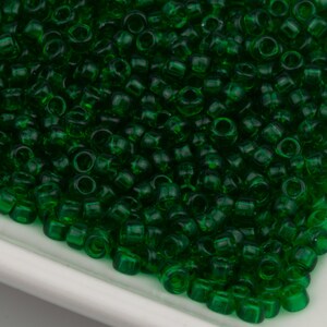 Toho Seed Beads 8/0 Dark Green Transparent (#7B) 15g 10642114
