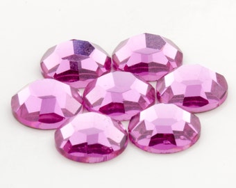 Vintage ss34 Swarovski ROSE 12 st Art. 2000; 8 fasetterade platta kristallstrasstenar med foliebaksida utan snabbkorrigering (7,17 mm) 30010003