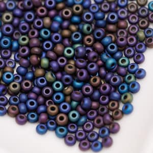 Czech Seed Beads 6/0 Black Iris Metallic Matt 15g 10106087