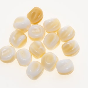 Vintage German Beads Ivory/White Twisted Round 6mm 15pcs 10242014
