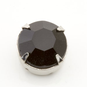 Vintage Swarovski Jet 47ss (11mm) Rhinestones Chantons w/ Prong Setting Crystal Sew On 2pcs for Jewelry Making 30099010