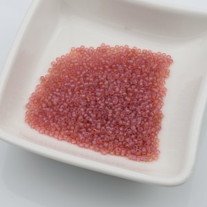 Vintage French Seed Bead 11/0 Transparent Rose Opal 15g 10805004
