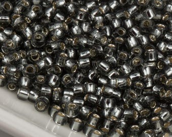 Toho Seed Beads 8/0 Black Diamond Silver Lined (#29B) 15g 10642143
