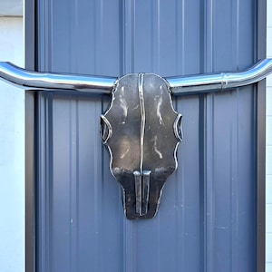 Steer Skull Sculpture-Faux Taxidermy-Cow Wall Hanging-Western Art- Metal Welded Sculpture-Cow Skull-Longhorn Sculpture-Texas Longhorn-Welded