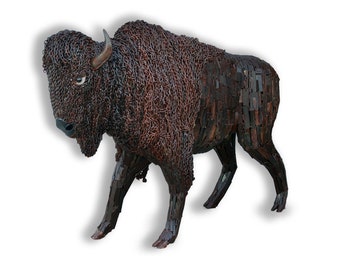 Buffalo Sculpture | Metal Art  | Animal Figurine  | Wildlife Art  | Outdoor Art | Abstract Art  |  | Unique Art | Yellowstone National Park