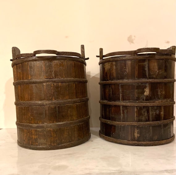 1800's Chinese antique pair of buckets ~ 19th Cen… - image 1