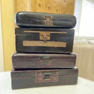 1800's Chinese antique hand painted boxes ~ 19th Century ~ Qing dynasty ~ Asian accent