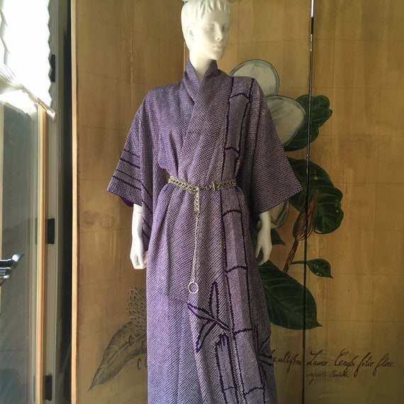 Vintage 1940's ~ 1950’s Japanese, purple shibori … - image 1