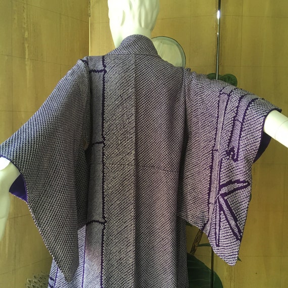 Vintage 1940's ~ 1950’s Japanese, purple shibori … - image 2