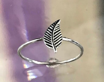 LEAF BAND Handmade Sterling Silver Ring