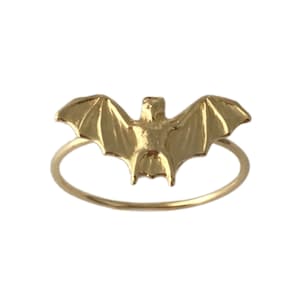 BAT Handmade Gold Goth Brass Ring
