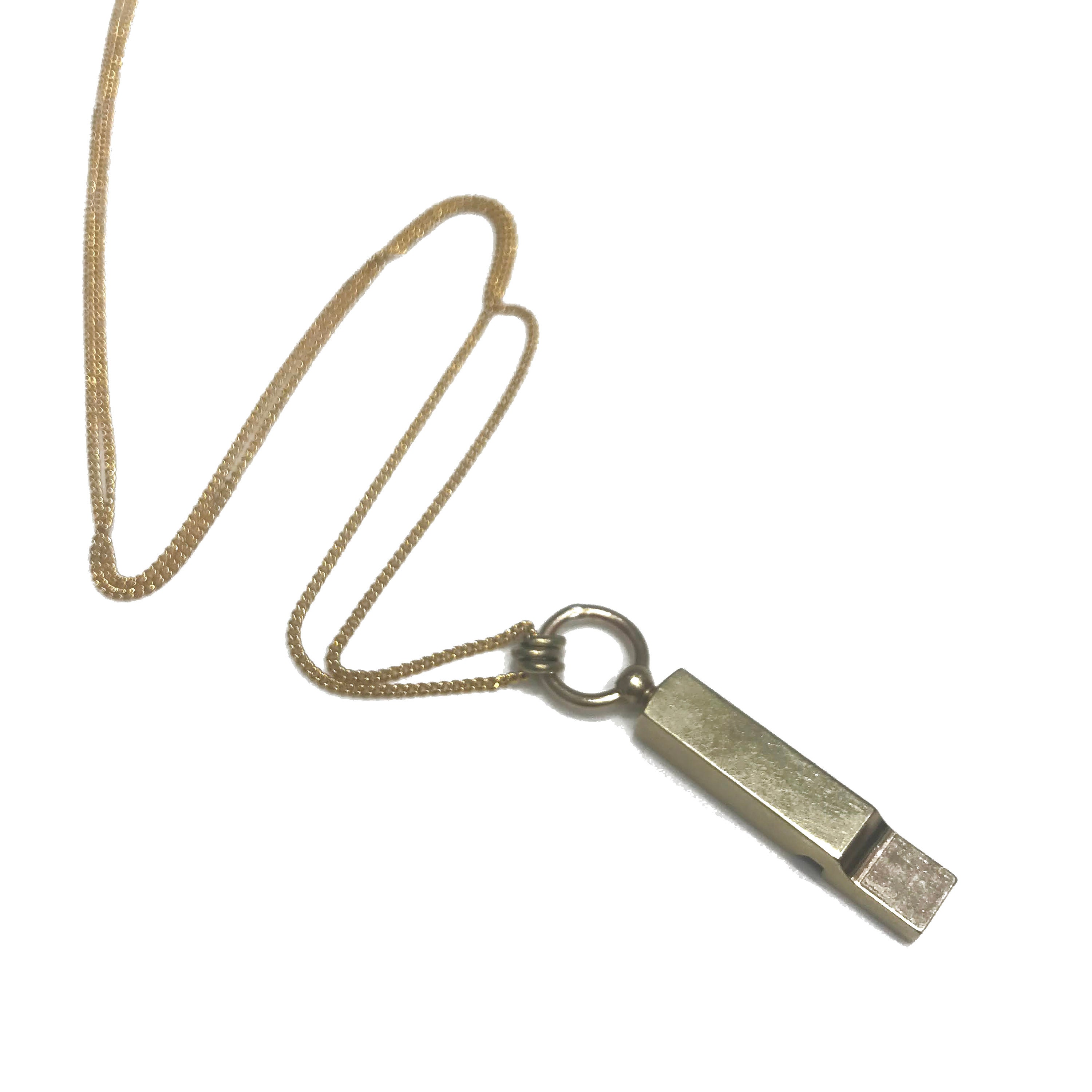 thumbnail image 2 of Stylish Stainless Steel Whistle Pendant Necklace For Men & Women - Silver Tone, 22" Chain, Great For Hiking Or Craft Projects 2 of 6