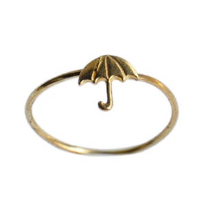 UMBRELLA Handmade Brass Gold Ring