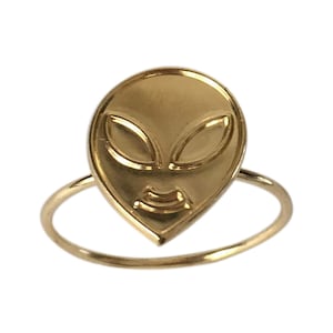 ALIEN BUDDY Handmade Brass Gold Ring
