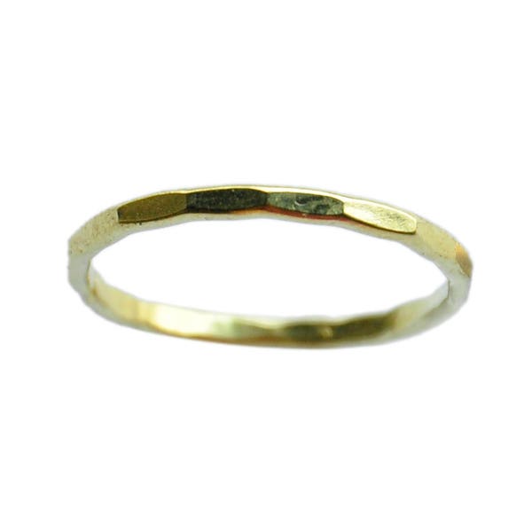 HAMMERED SOLID Handmade Brass Gold Ring