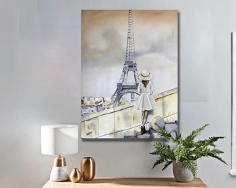 Paris Eiffel Wall Art: Giclée Canvas, Metal, Paper Prints, Custom Handmade Art, Paris French Décor, Paris Lovers, Impressionism, Wall Decor