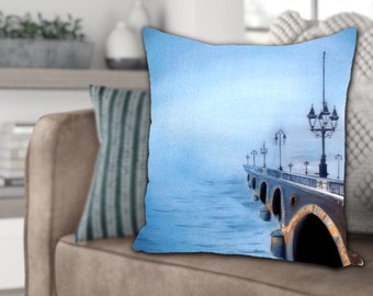 Pont Pierre Pillow, Handmade Artwork, Décor Cushion, Paris-Inspired Throw, Toss Pillow, Designer Cushion, French Accent, Modern Gift Idea