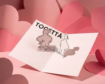 Better Together Printable Card - DIY Minimalist 3D Card Template Valentine's Day Coworker Pop Up Card PDF
