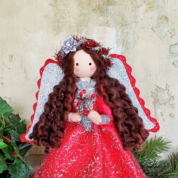 Fabriqué à la main 8 « à 9 » tissu et dentelle ange.