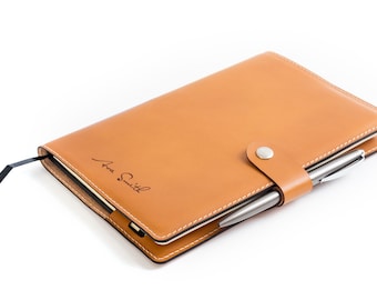 Personalised Leather A5 Notebook + Pen