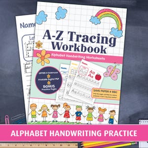 Printable Alphabet Tracing Workbook | A-Z Letter Practice | Preschool Handwriting PDF | Kids Learning Activity Sheets