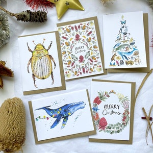 Australian Christmas Card 5 pack, christmas card pack,