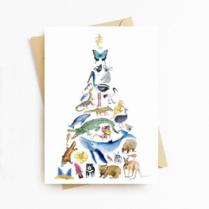 australian christmas card; australiana christmas; australian animal card