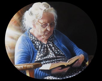 Acrylic Portraits on Canvas.  Single Elderly Subject Realistic . Fabulous, unique heirloom quality gifts for anytime of year!