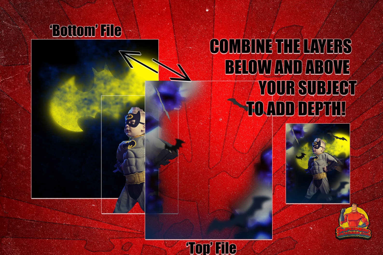 Batman Background Digital Backdrop Premium Superhero Etsy