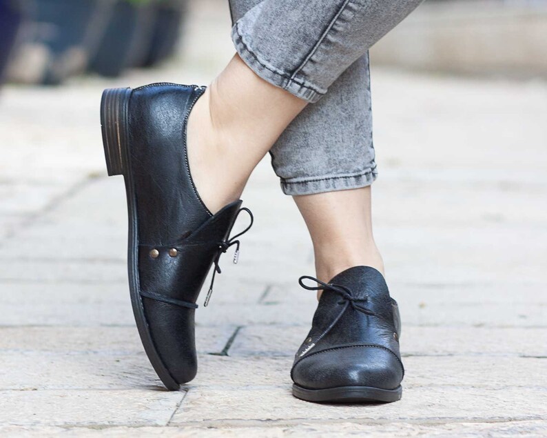 Women Leather Shoes Leather Oxfords Oxford Shoes Winter Etsy