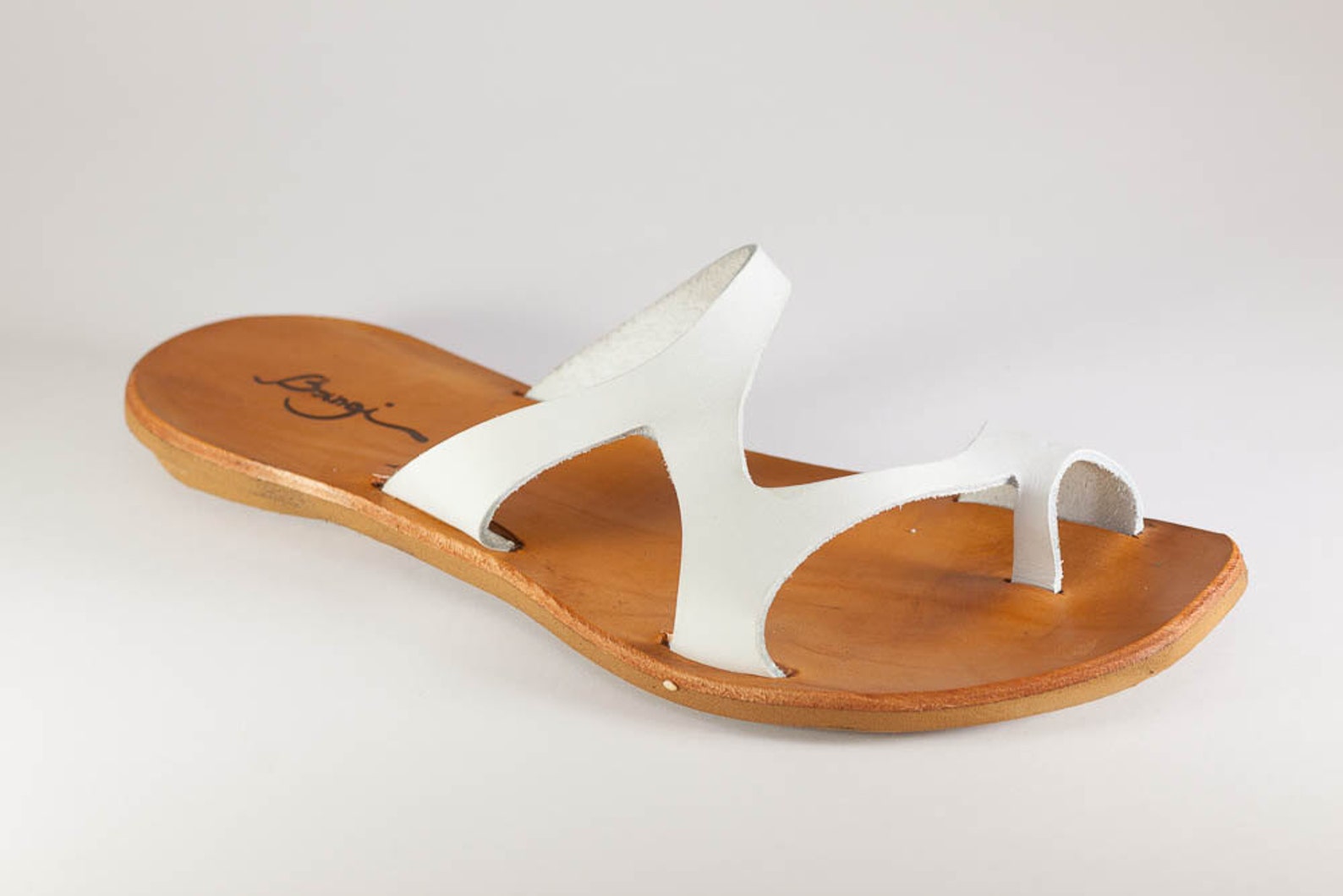 casual white sandals