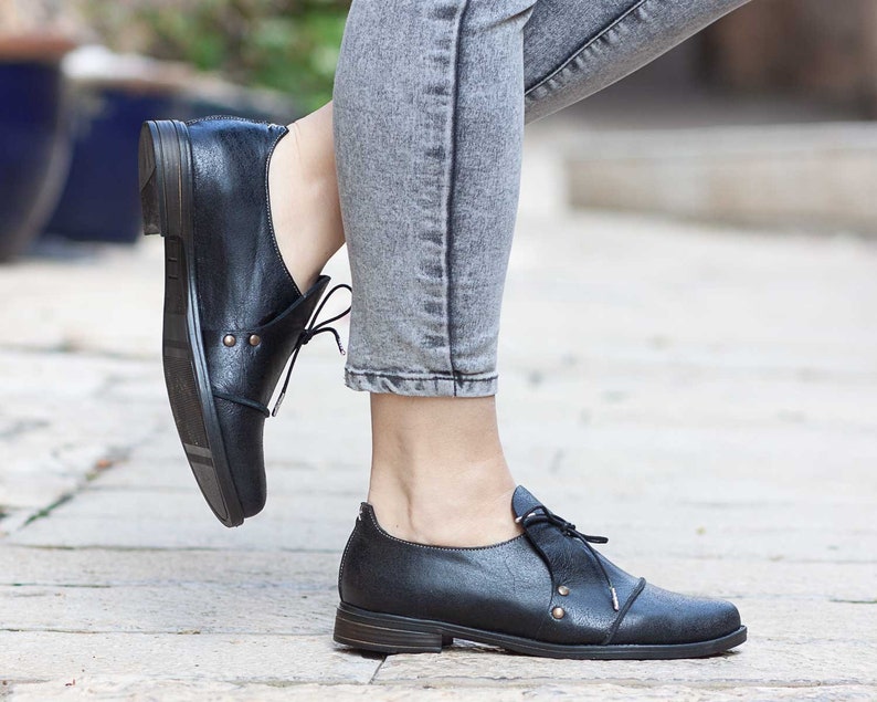 Women Leather Shoes Leather Oxfords Oxford Shoes Winter Etsy