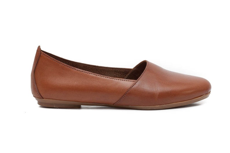 flat brown leather shoes