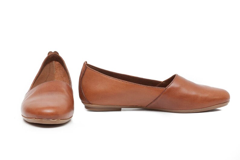 flat brown leather shoes